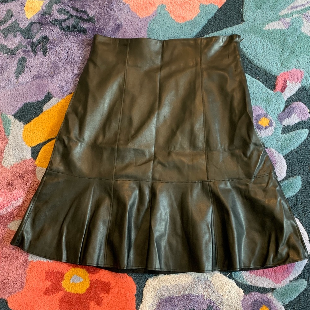 Plenty By Tracy Reese Pleated Leather Skirt